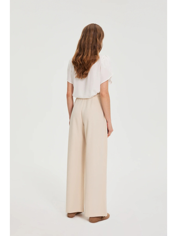 Moodo Bežaste hlače z pasom Moodo