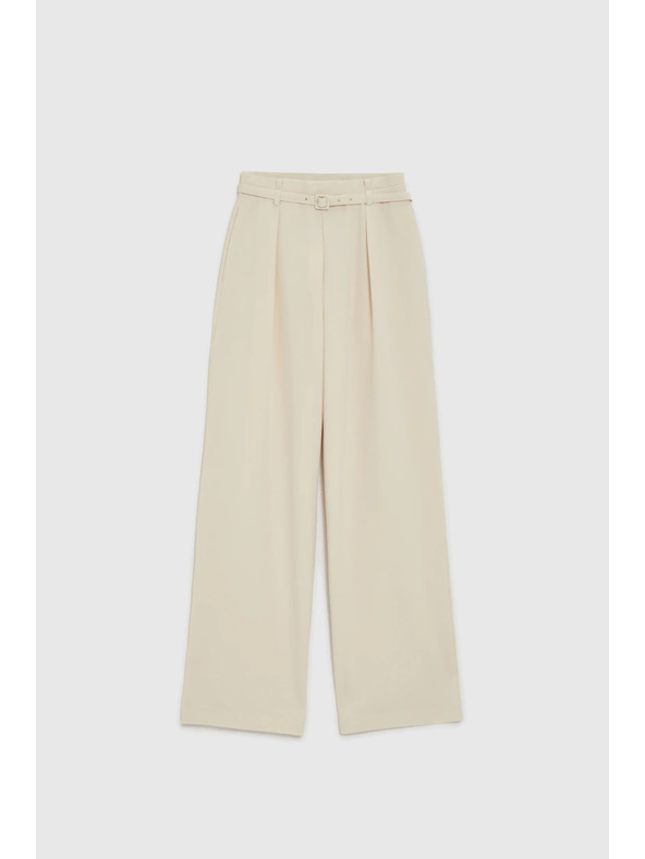 Moodo Bežaste hlače z pasom Moodo