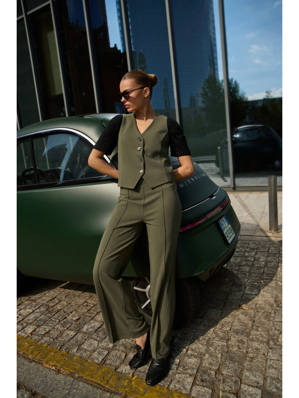 Moodo Gladke olivne hlače Moodo