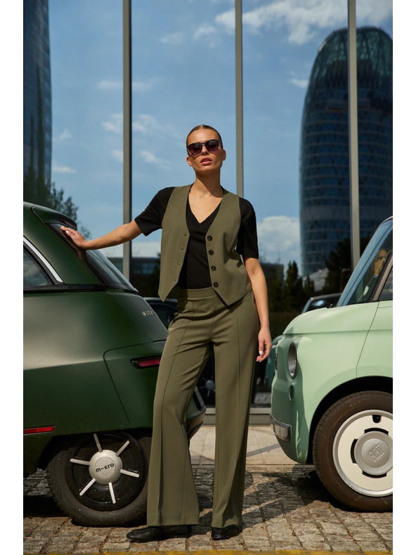 Moodo Gladke olivne hlače Moodo