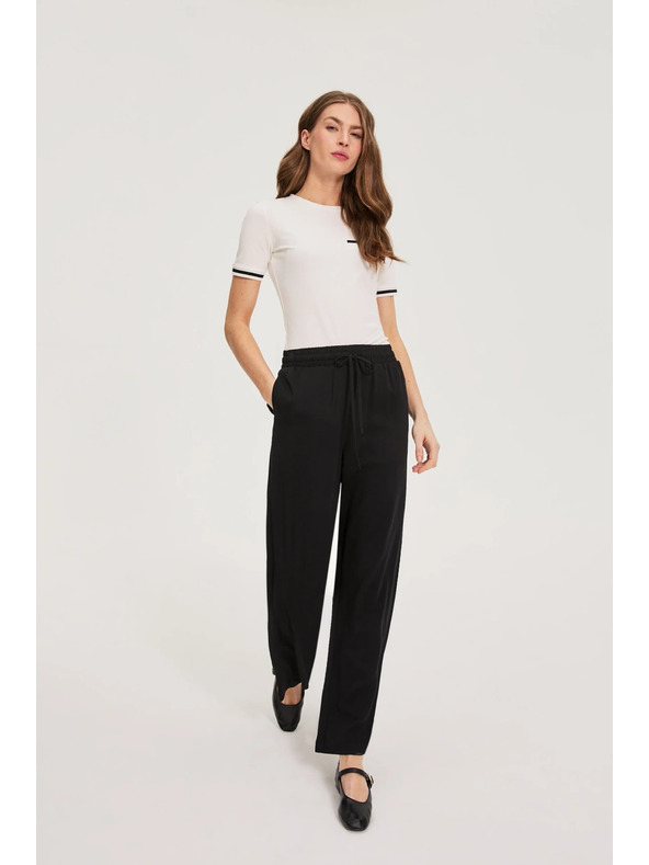 Moodo Črne viskozne hlače Moodo