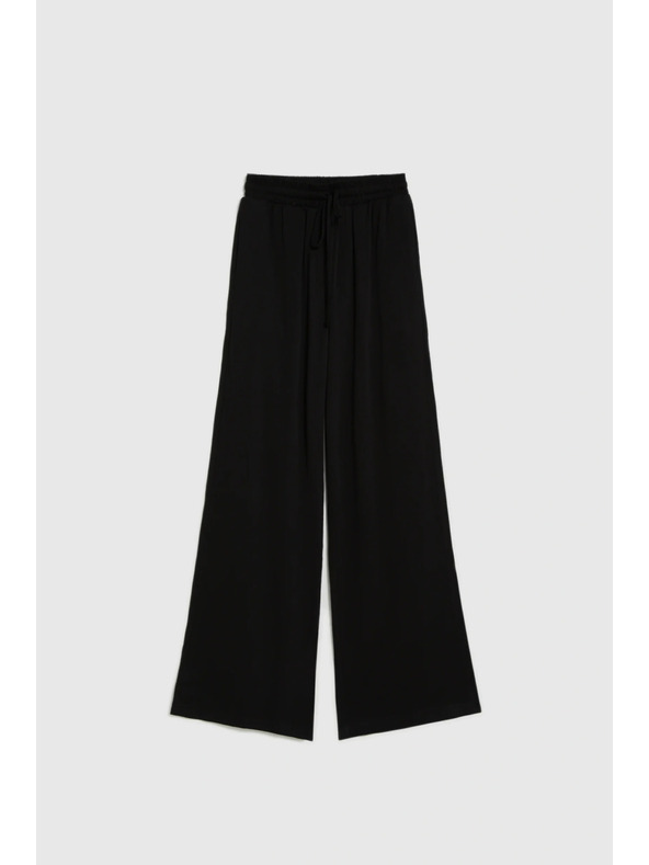 Moodo Črne viskozne hlače Moodo