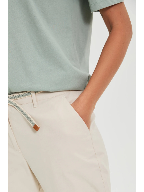 Moodo Bežaste bombažne hlače Moodo