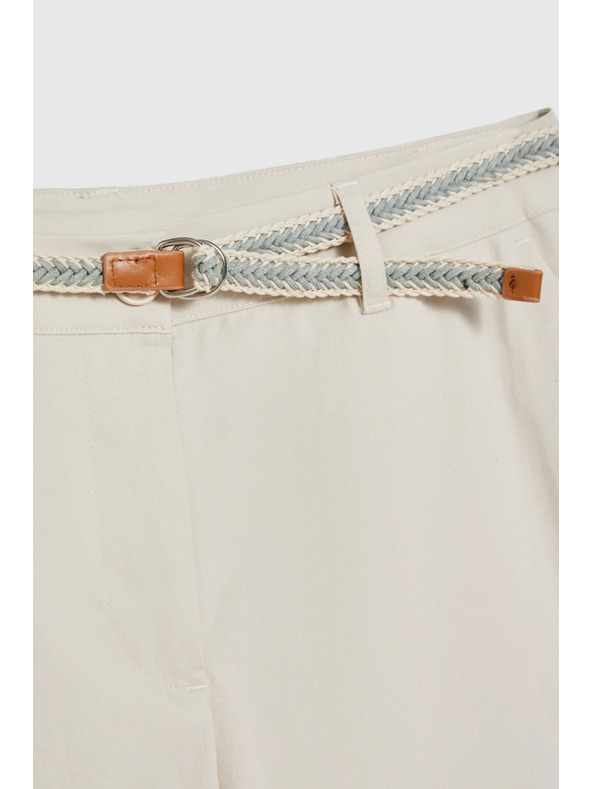 Moodo Bežaste bombažne hlače Moodo