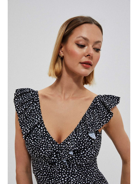 Moodo Enodelne kopalke z okrasnim izrezom črne Moodo