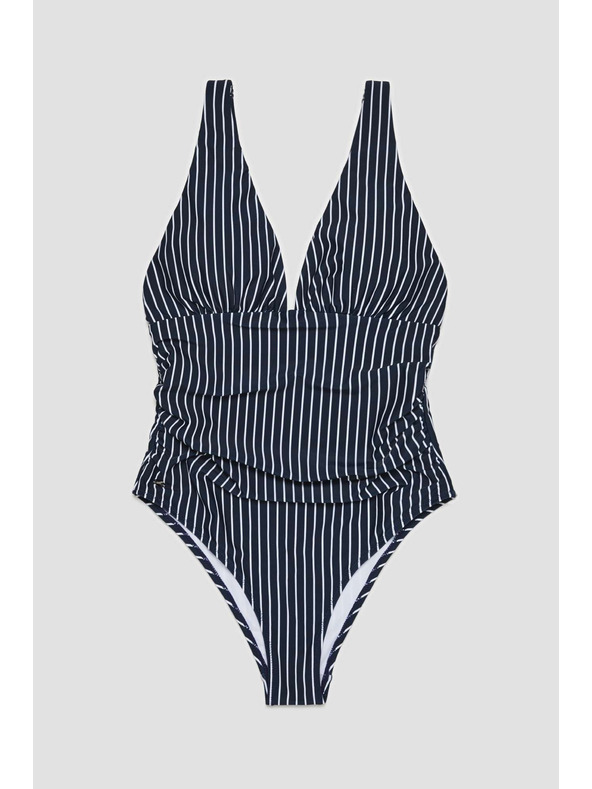 Moodo Enodelne kopalke v črtah, temno modre Moodo