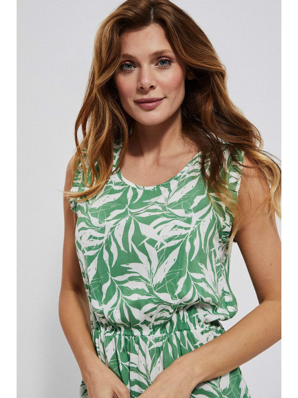 Moodo Vzorčaste viskozne obleke, malachitne Moodo