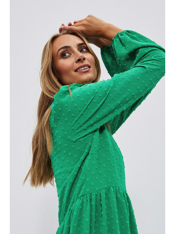 Moodo Zelene obleke z napihnjeni rokavi Moodo