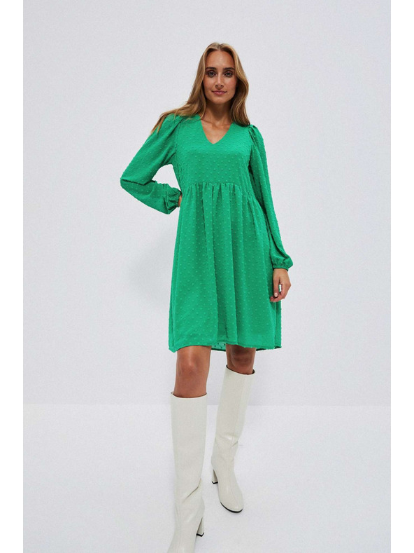 Moodo Zelene obleke z napihnjeni rokavi Moodo