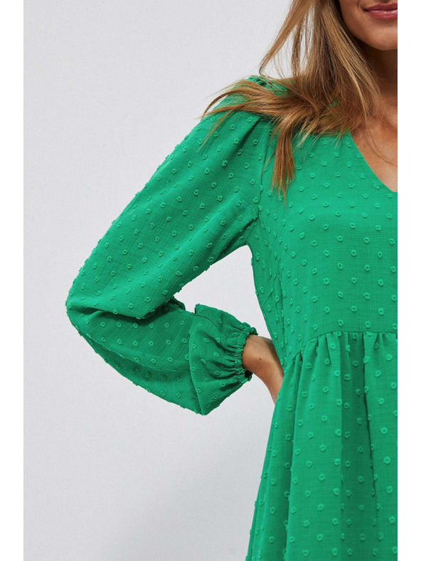 Moodo Zelene obleke z napihnjeni rokavi Moodo