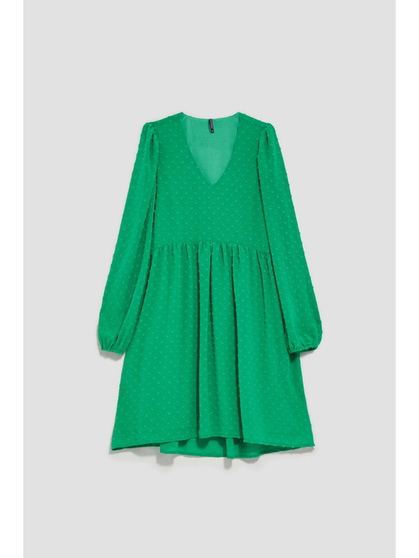 Moodo Zelene obleke z napihnjeni rokavi Moodo