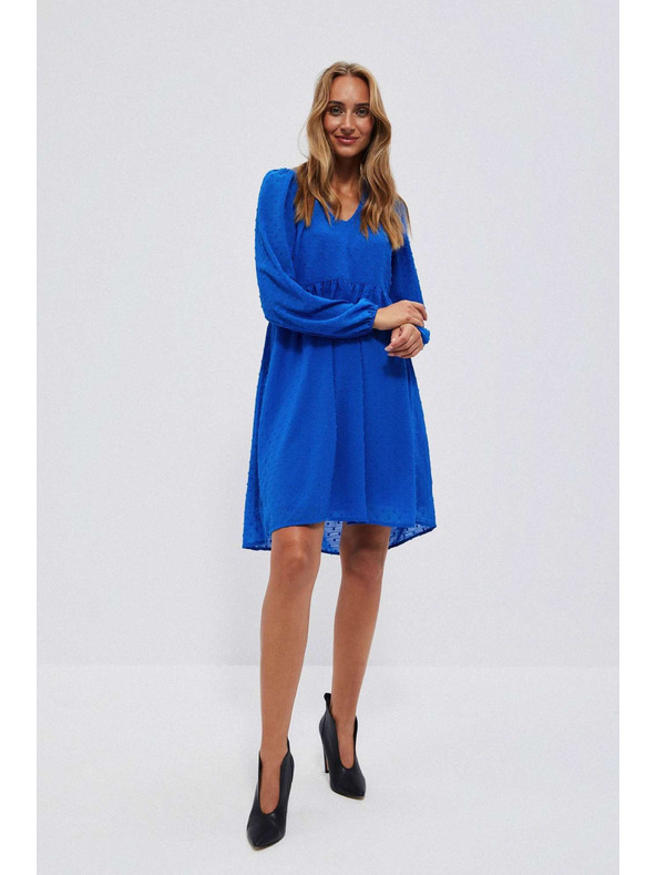 Moodo Modre obleke z napihnjeni rokavi Moodo