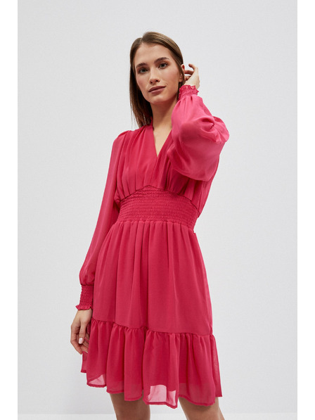 Moodo Obleke z volančkom in napihnjeni rokavi Moodo