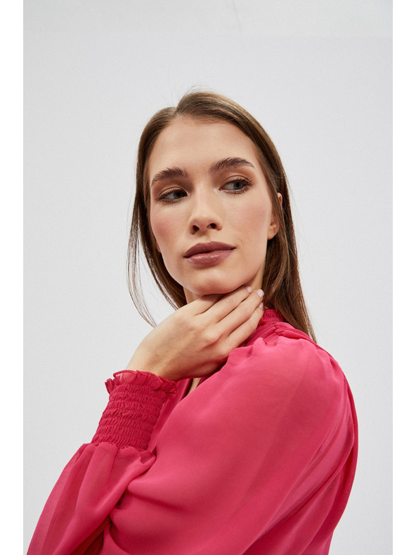 Moodo Obleke z volančkom in napihnjeni rokavi Moodo