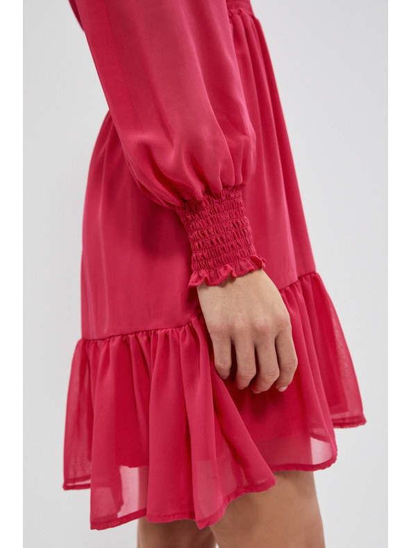 Moodo Obleke z volančkom in napihnjeni rokavi Moodo