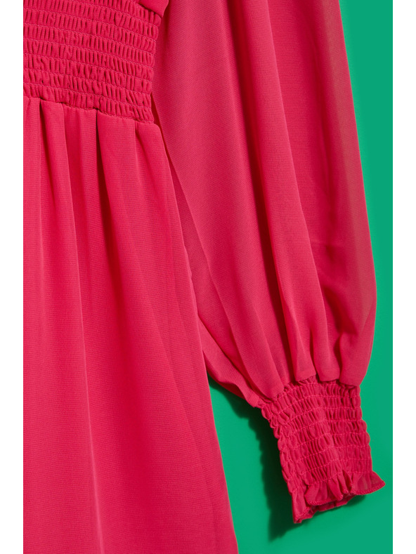 Moodo Obleke z volančkom in napihnjeni rokavi Moodo