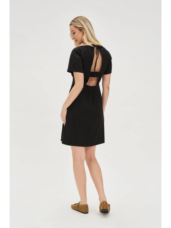 Moodo Črne bombažne obleke z golimi hrbti Moodo