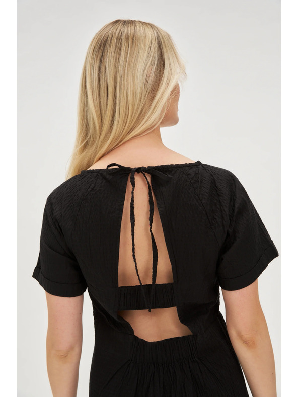 Moodo Črne bombažne obleke z golimi hrbti Moodo