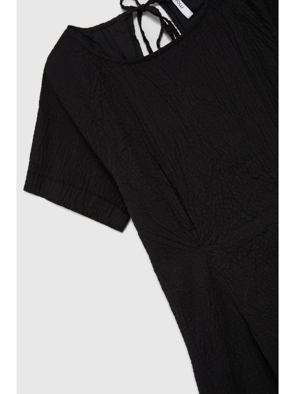 Moodo Črne bombažne obleke z golimi hrbti Moodo