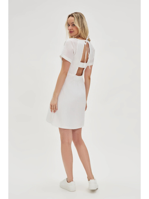 Moodo Bele bombažne obleke z golimi hrbti Moodo