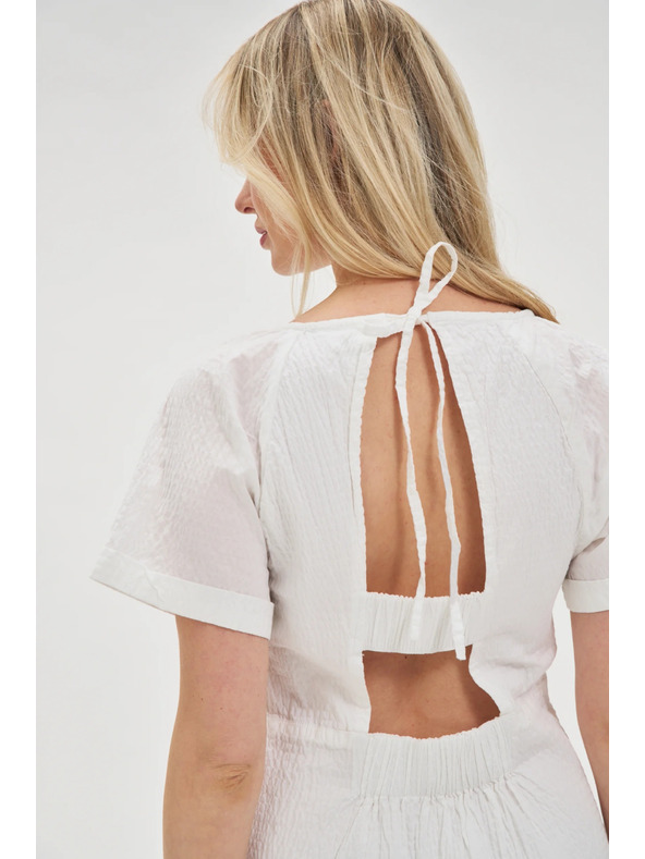 Moodo Bele bombažne obleke z golimi hrbti Moodo