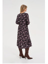 Moodo Črne midi obleke s cvetlicami Moodo