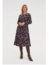 Moodo Črne midi obleke s cvetlicami Moodo