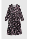 Moodo Črne midi obleke s cvetlicami Moodo
