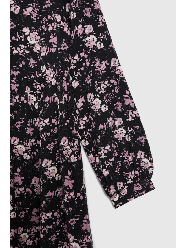 Moodo Črne midi obleke s cvetlicami Moodo