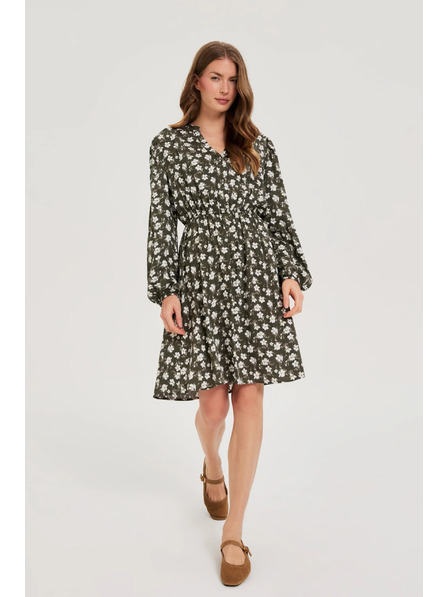 Moodo Razširjene obleke z cvetličnim vzorcem, olivne Moodo