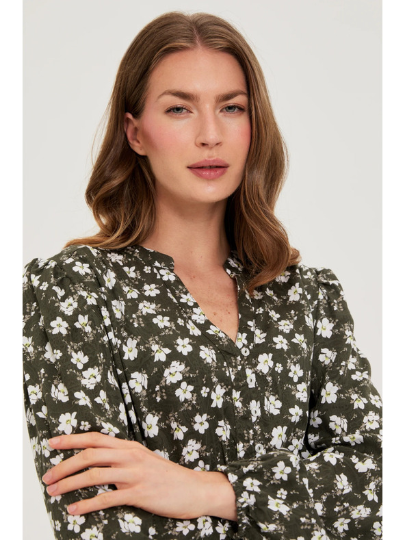 Moodo Razširjene obleke z cvetličnim vzorcem, olivne Moodo
