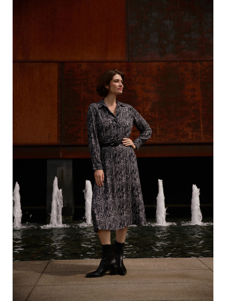 Moodo Sive viskozne obleke z pasom Moodo