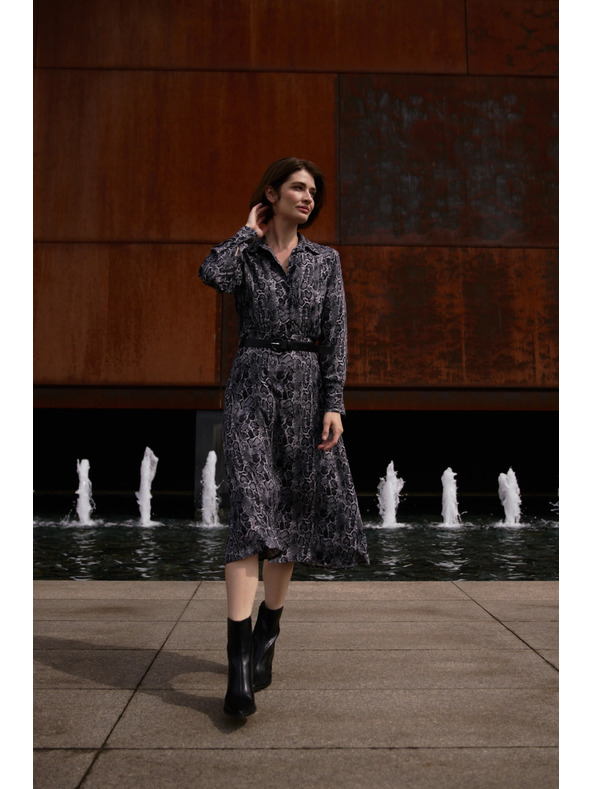 Moodo Sive viskozne obleke z pasom Moodo