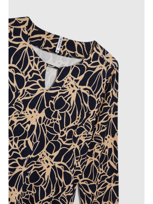 Moodo Temno modre cvetlične obleke Moodo