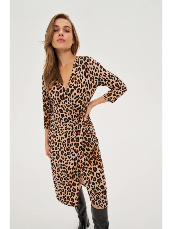 Moodo Bežne obleke z leopardjim vzorcem Moodo