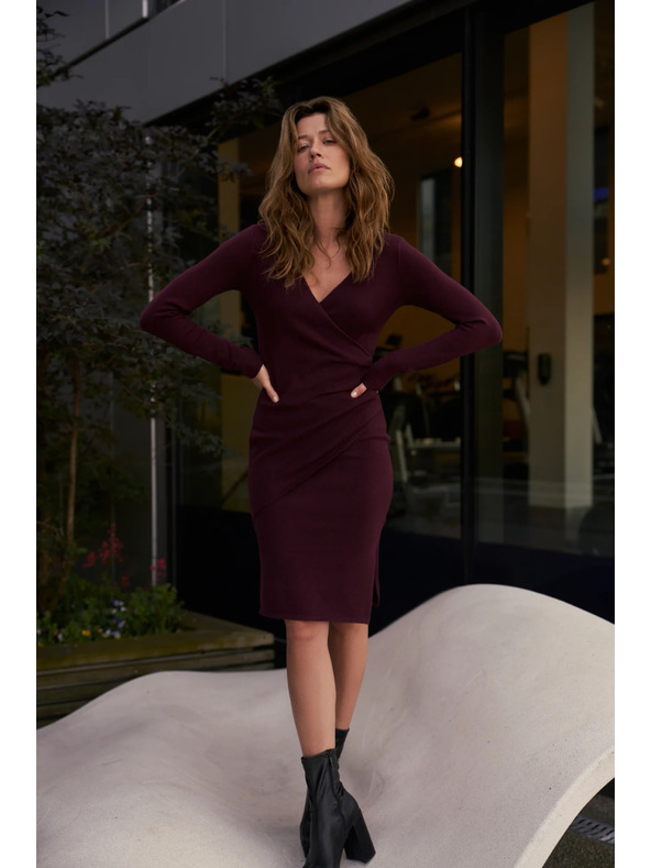 Moodo Pletene burgundske obleke Moodo