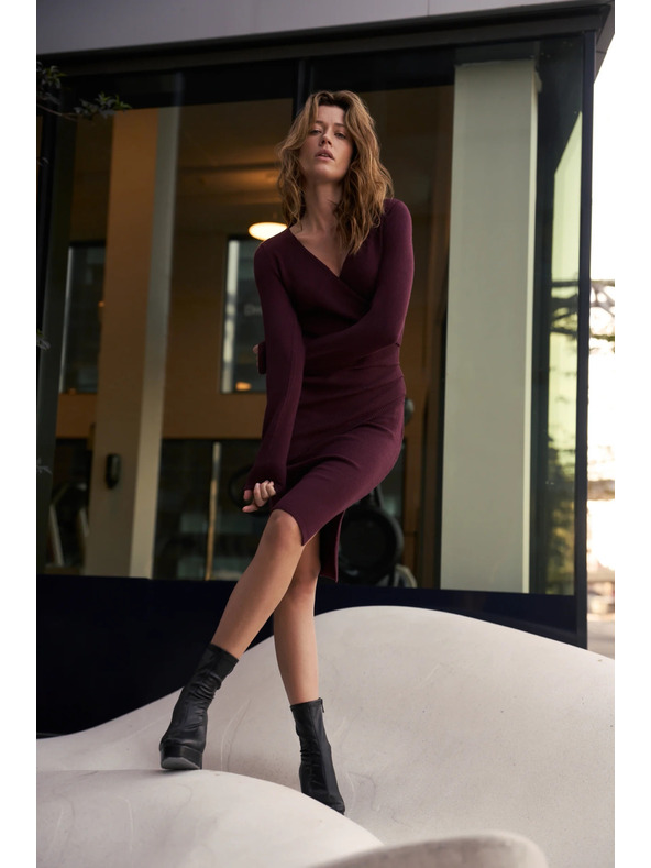 Moodo Pletene burgundske obleke Moodo