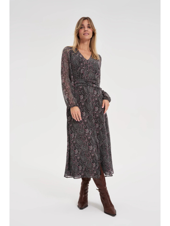 Moodo Vzorčaste črne obleke Moodo