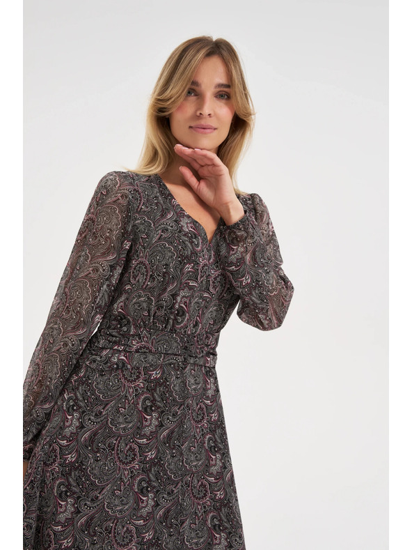 Moodo Vzorčaste črne obleke Moodo