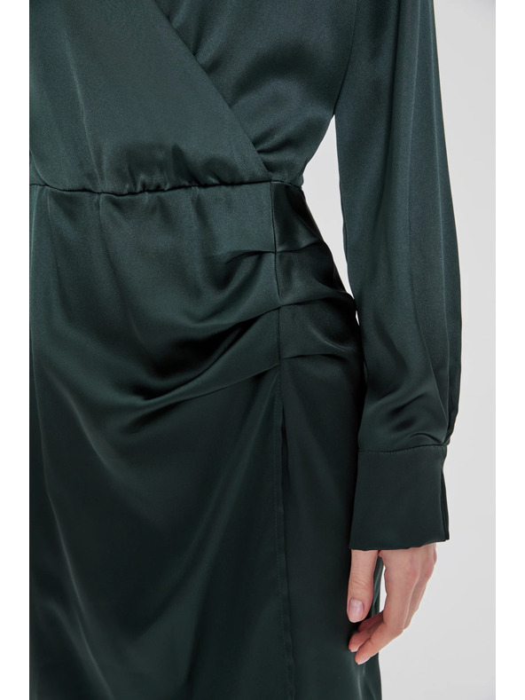 Moodo Zelene obleke z nagubanostjo v predelu bokov Moodo