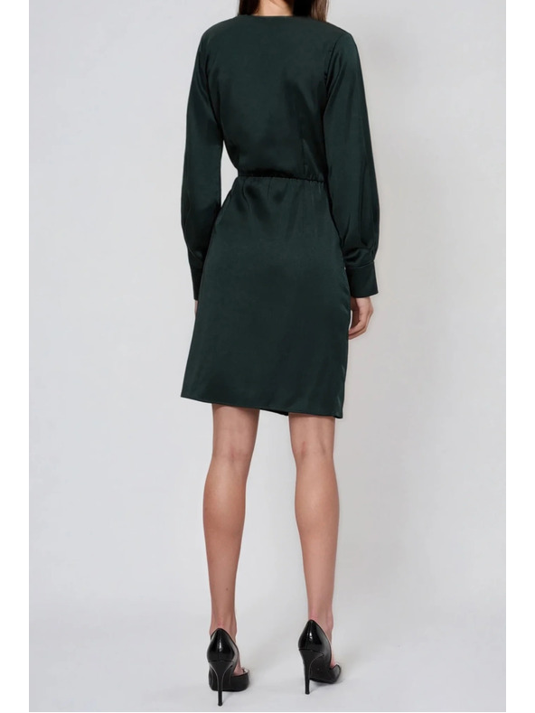 Moodo Zelene obleke z nagubanostjo v predelu bokov Moodo