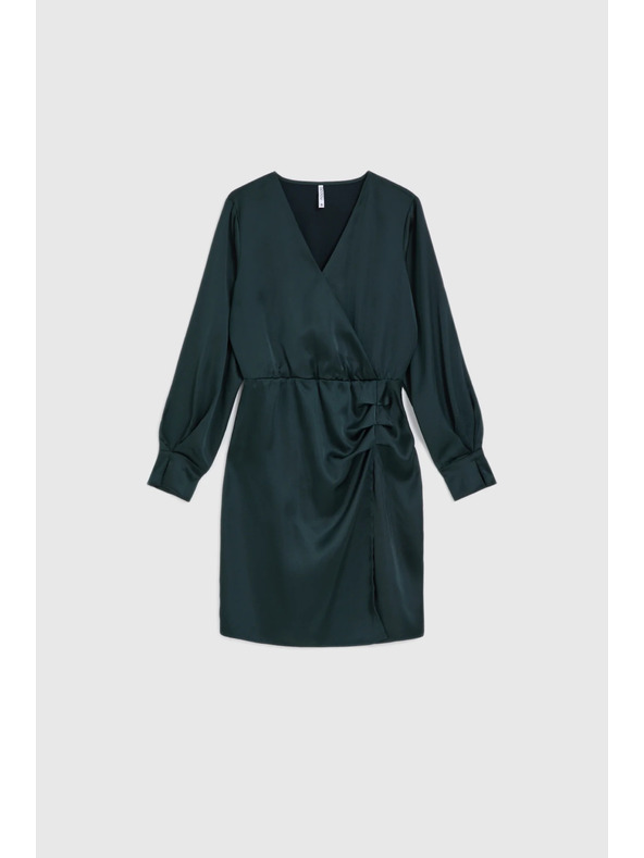 Moodo Zelene obleke z nagubanostjo v predelu bokov Moodo