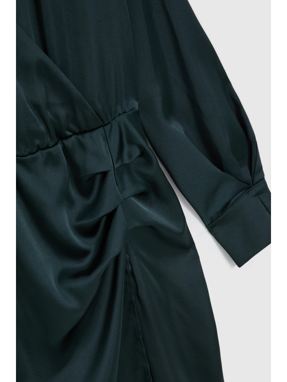 Moodo Zelene obleke z nagubanostjo v predelu bokov Moodo