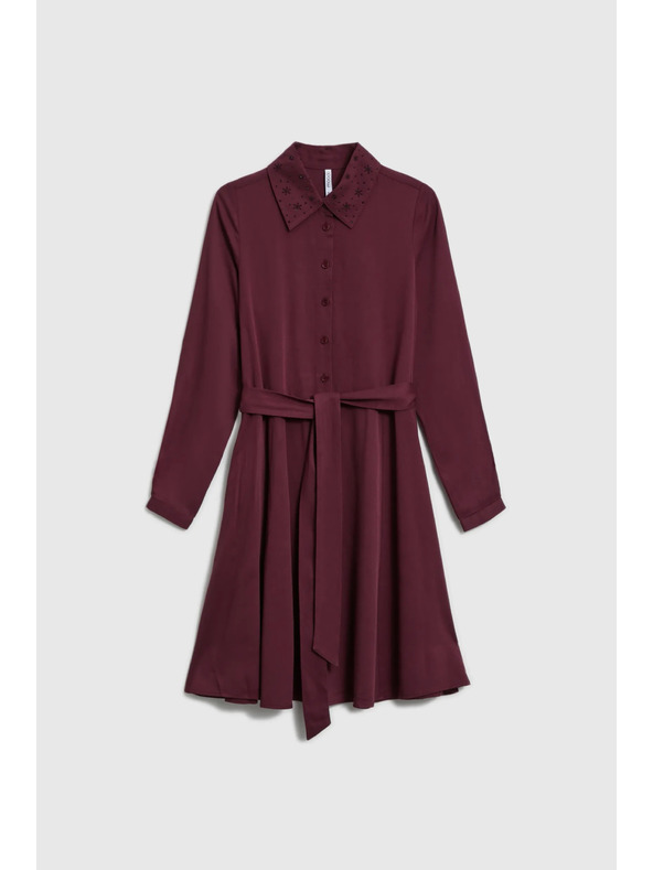 Moodo Vinsko rdeče srajčne obleke Moodo