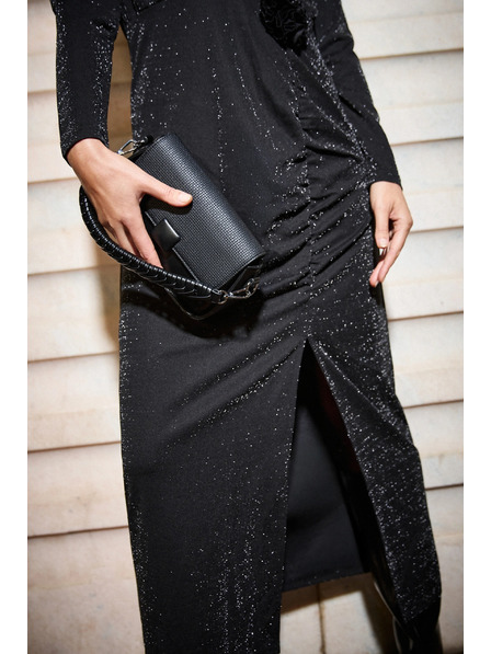 Moodo Črne maxi obleke z razporkom Moodo