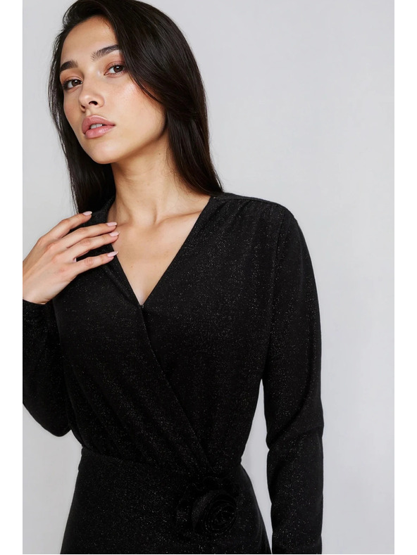 Moodo Črne maxi obleke z razporkom Moodo