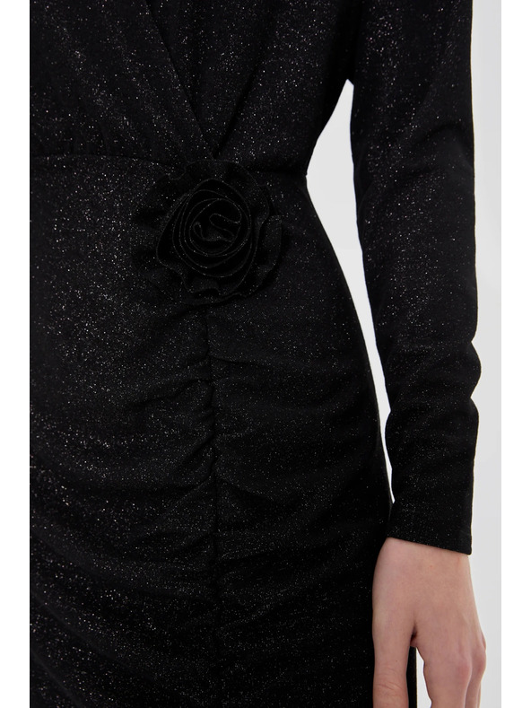 Moodo Črne maxi obleke z razporkom Moodo