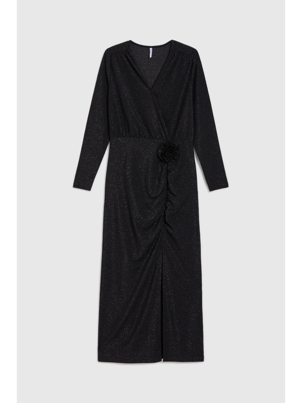 Moodo Črne maxi obleke z razporkom Moodo