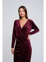 Moodo Vinsko rdeče žametne midi obleke Moodo