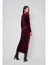 Moodo Vinsko rdeče žametne midi obleke Moodo